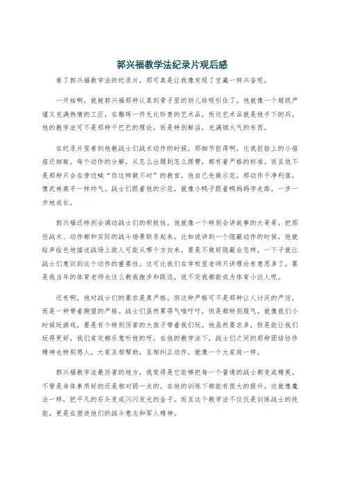 郭兴福教学法纪录片观后感