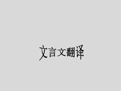 2025届高考语文复习：文言文翻译+课件