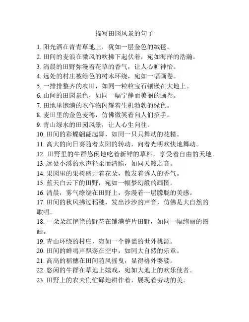 描写田园风景的句子