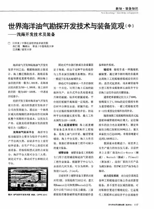 世黼油气勘探开发技术与装备览观(中)——浅海开发技术及装备