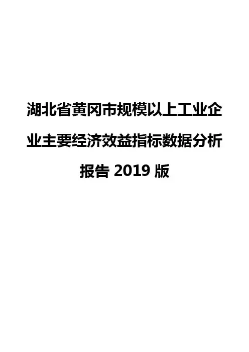 湖北省黄冈市规模以上工业企业主要经济效益指标数据分析报告2019版
