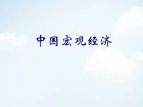 中国宏观经济PPT课件讲义
