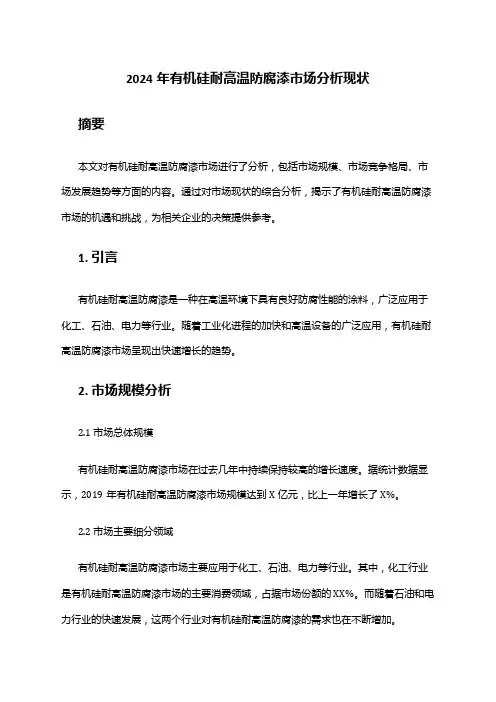 2024年有机硅耐高温防腐漆市场分析现状