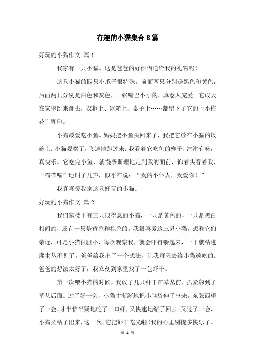 有趣的小猫集合8篇