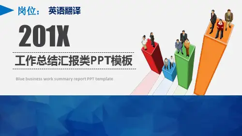 英语翻译岗位工作总结汇报类PPT模板