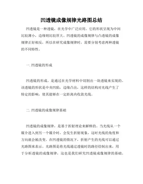 凹透镜成像规律光路图总结