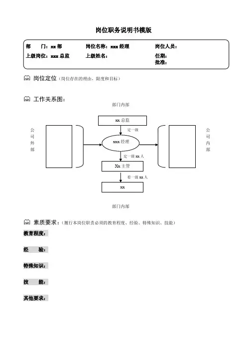 司炉工岗位说明书
