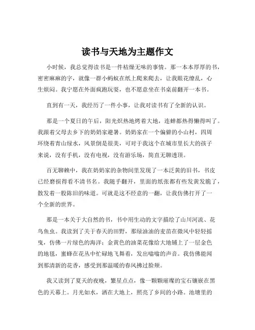 读书与天地为主题作文