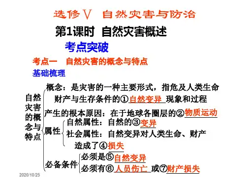 高中地理一轮复习 第1课时 自然灾害概述课件 湘教版选修5