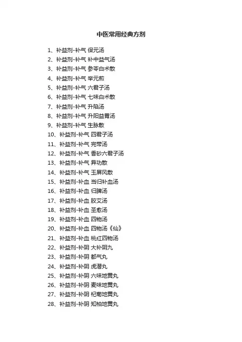 中医常用经典方剂