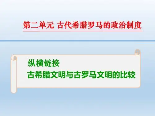 2016高三历史一轮复习纵横链接课件：1-2-03 古希腊文明与古罗马文明的比较