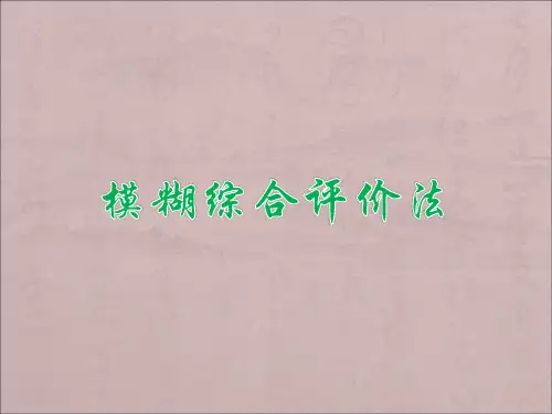 模糊综合评价法