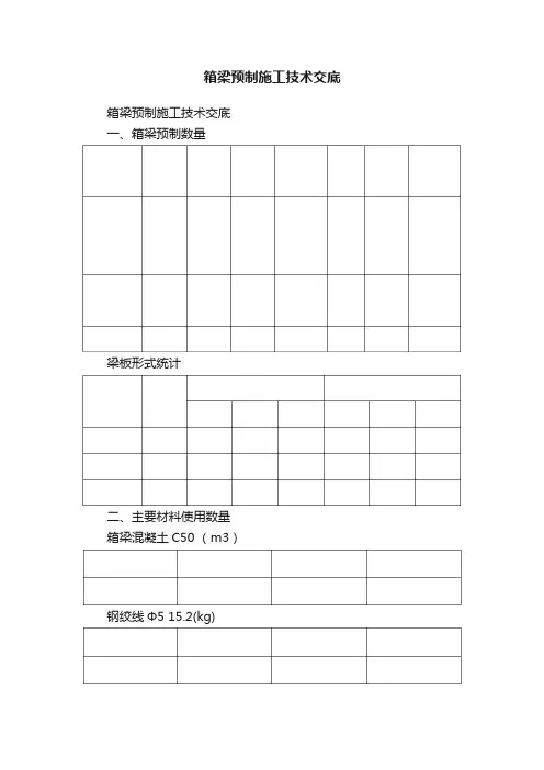 箱梁预制施工技术交底
