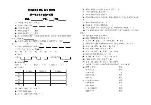 2015七年级美术试卷