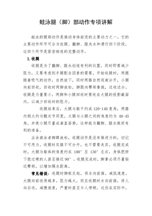 2.蛙泳腿部动作