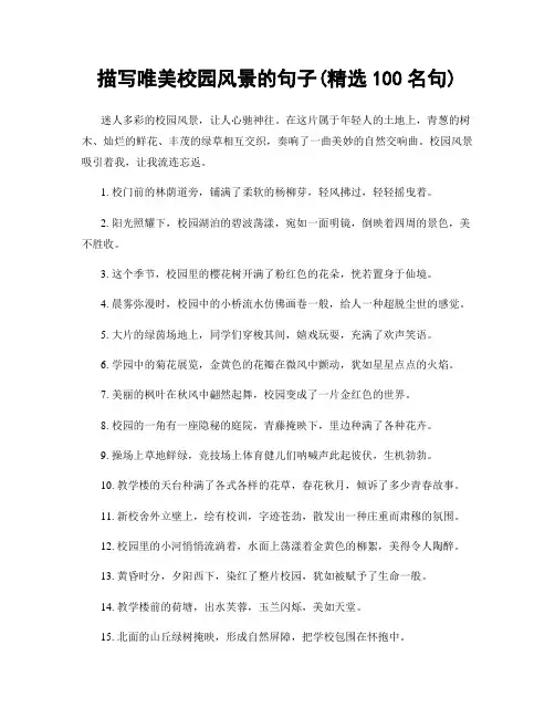 描写唯美校园风景的句子(精选100句)