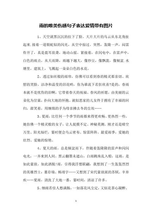 雨的唯美伤感句子表达爱情带有图片