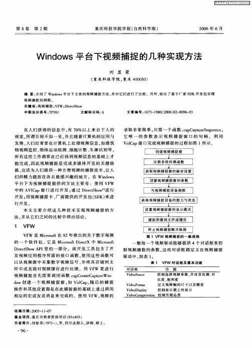 Windows平台下视频捕捉的几种实现方法