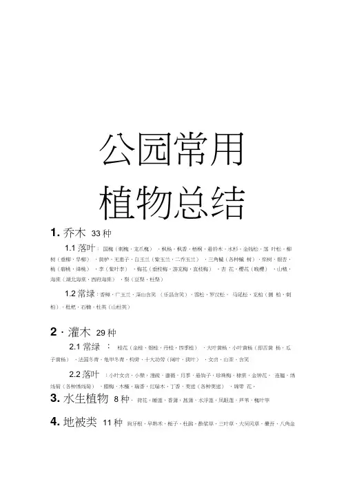 120种公园常用植物