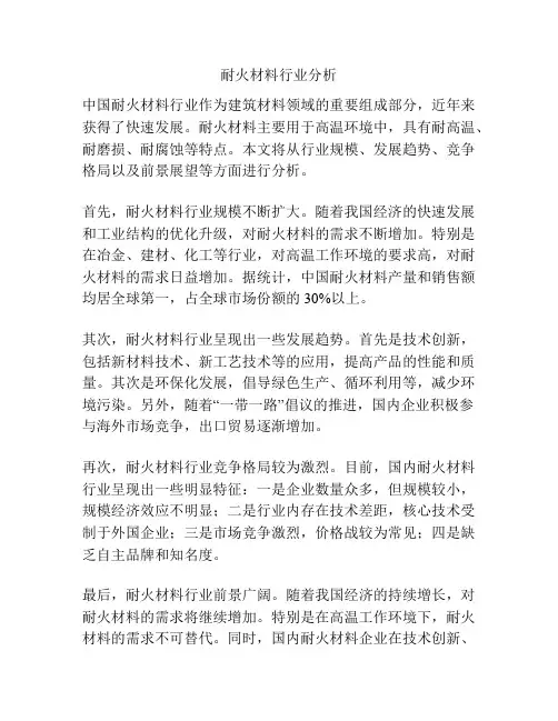 耐火材料行业分析
