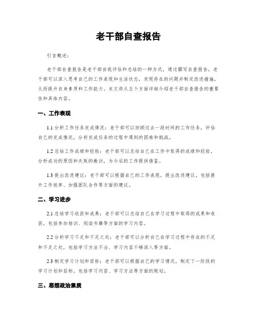老干部自查报告