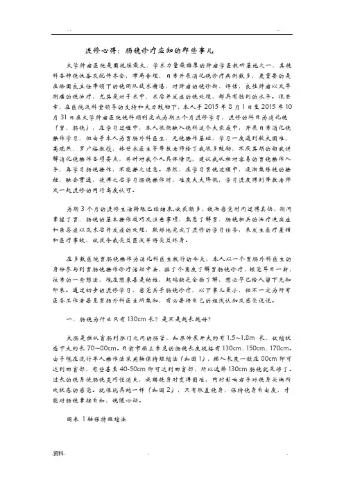进修心得：肠镜诊疗应知的那些事儿