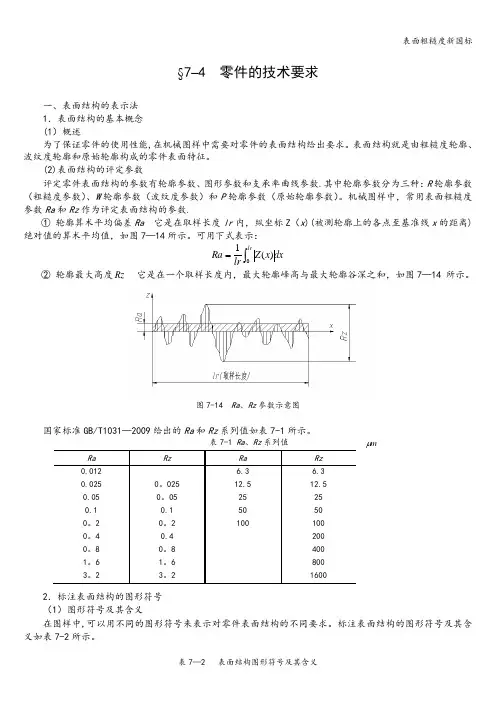 表面粗糙度新国标