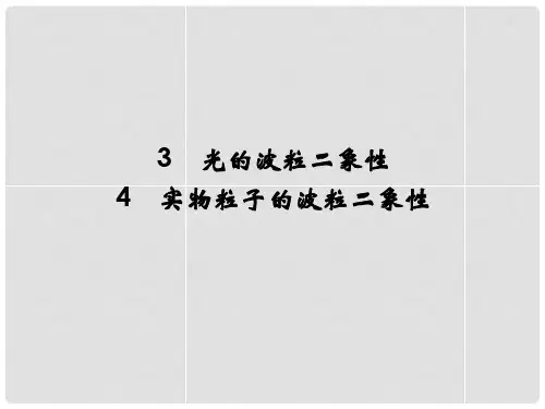 高中物理 43.4 光的波粒二象性 实物粒子的波粒二象性