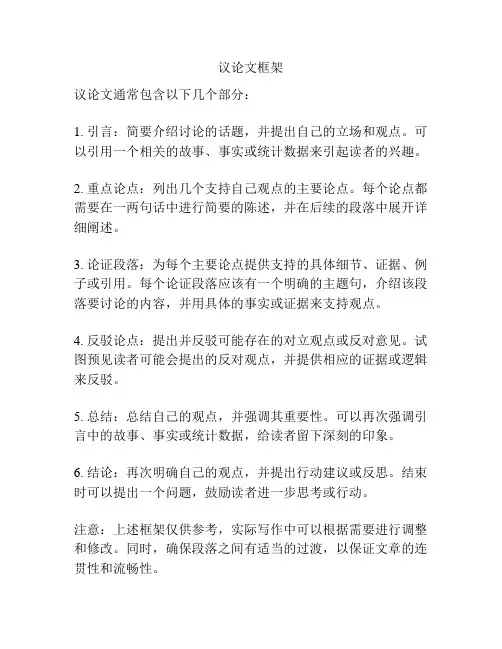 议论文框架