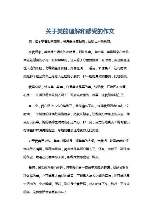 关于美的理解和感受的作文