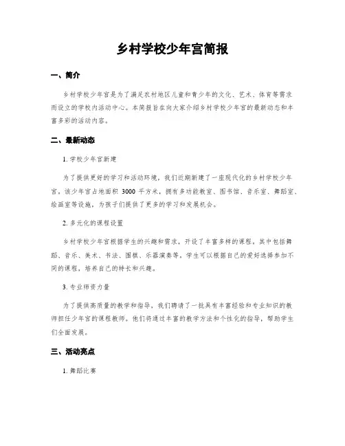 乡村学校少年宫简报