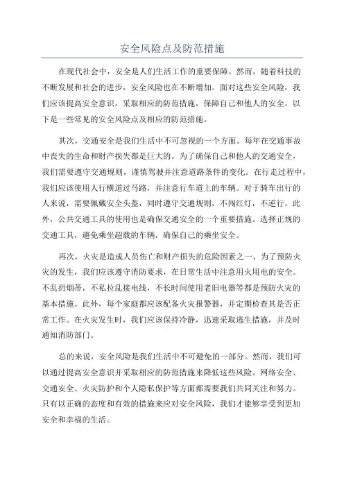 安全风险点及防范措施