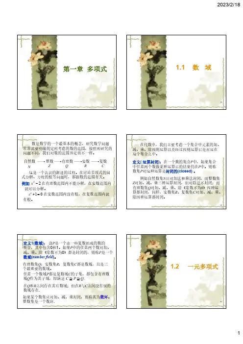 高等代数第一章一元多项式
