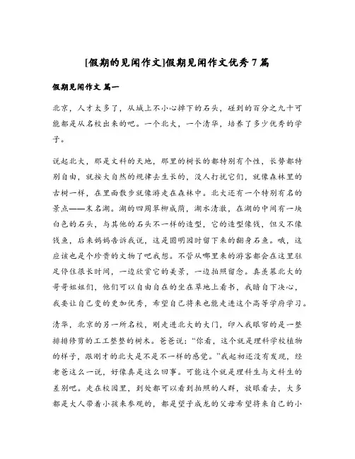 假期见闻作文优秀7篇