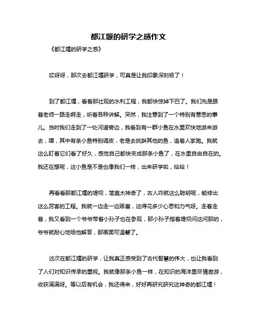 都江堰的研学之感作文