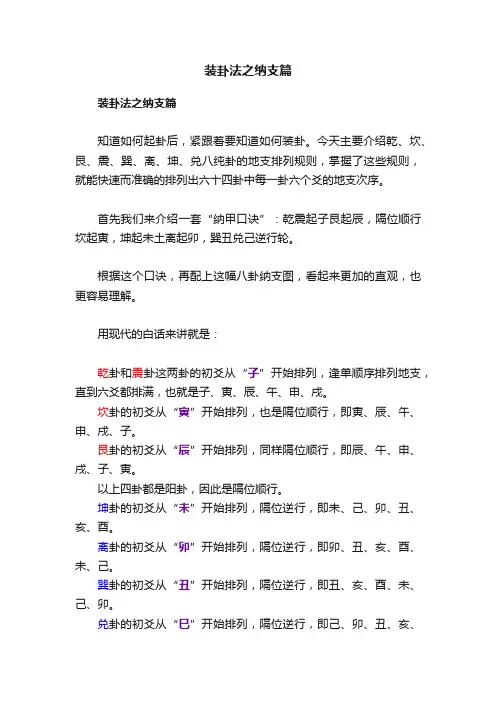 装卦法之纳支篇