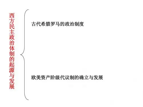 高中历史必修一第二专题 西方民主政治体制的发展