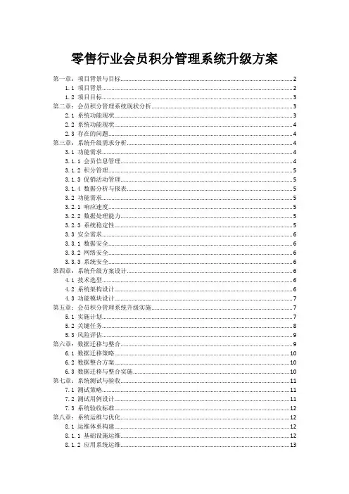 零售行业会员积分管理系统升级方案