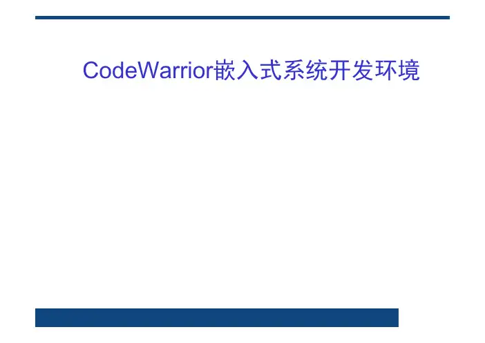 CodeWarrior嵌入式开发系统2107简介
