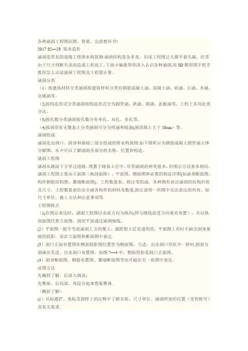 各种涵洞工程图识图