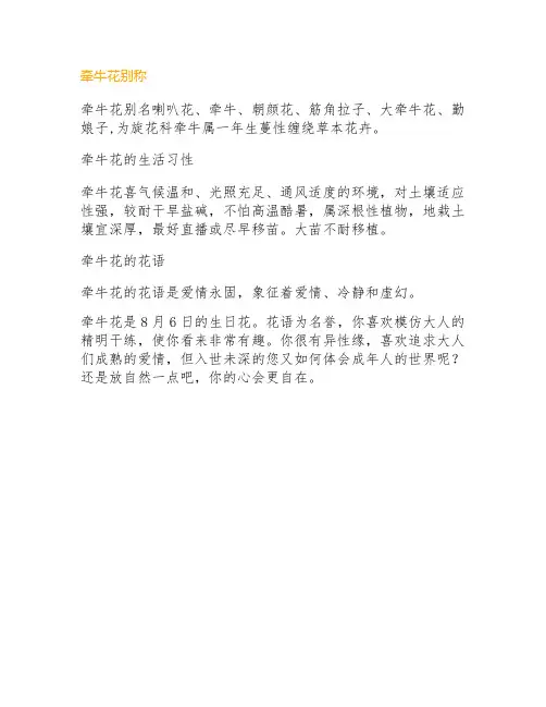 牵牛花的资料