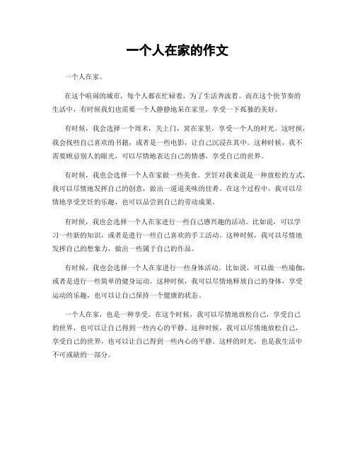 一个人在家的作文