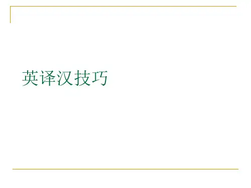 英译汉翻译技巧最新_例句(更正)