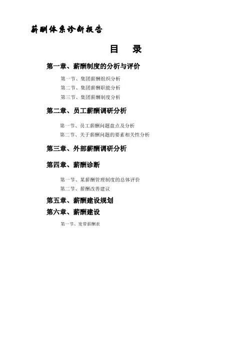 薪酬体系诊断报告