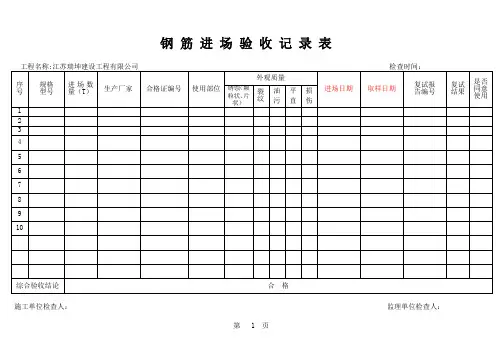 (完整版)钢筋原材进场验收记录表1
