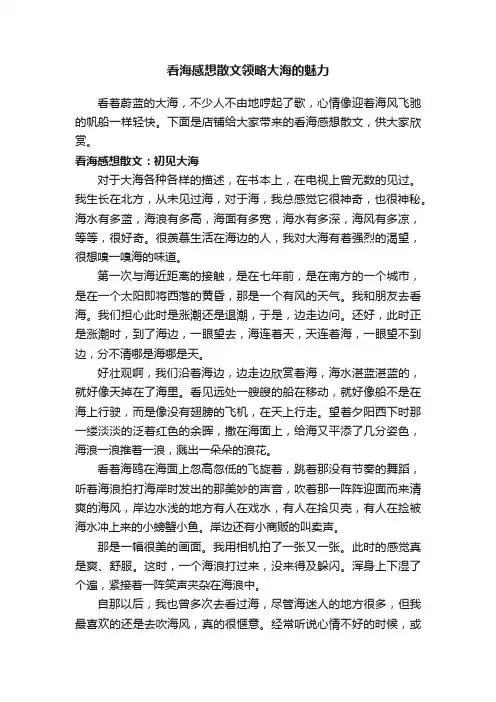 看海感想散文领略大海的魅力
