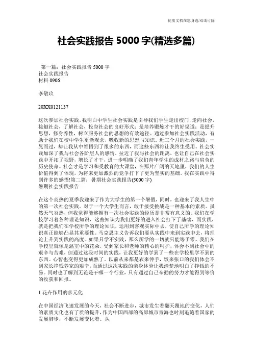 社会实践报告5000字(精选多篇)