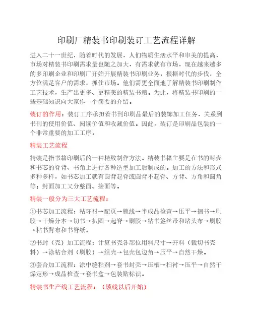 印刷厂精装书印刷装订工艺流程详解