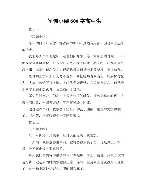 军训小结600字高中生