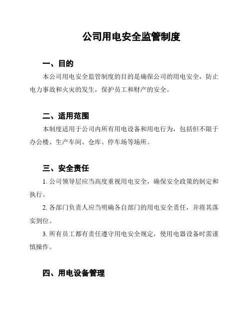 公司用电安全监管制度